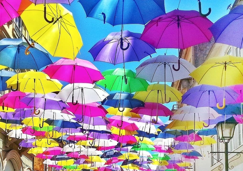 One of the most beautiful streets in the world has 3,000 umbrellas and is in Águeda Portugal